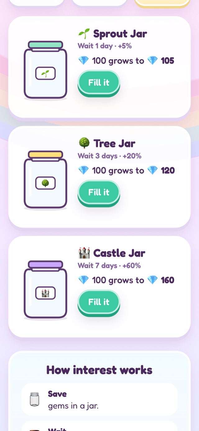 The Gem Bank screen