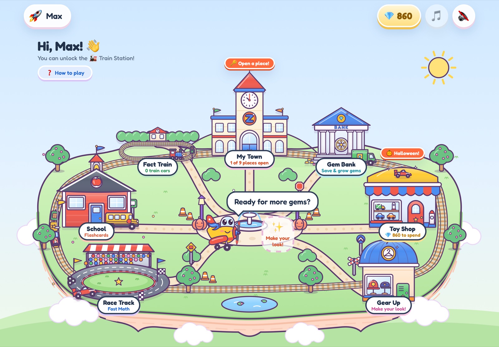The Speedy Town map